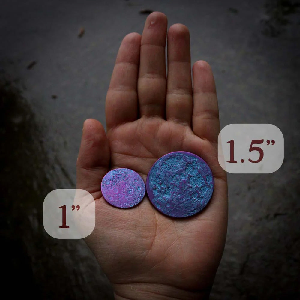 Anodized Niobium Moon Coin - 1 Inch