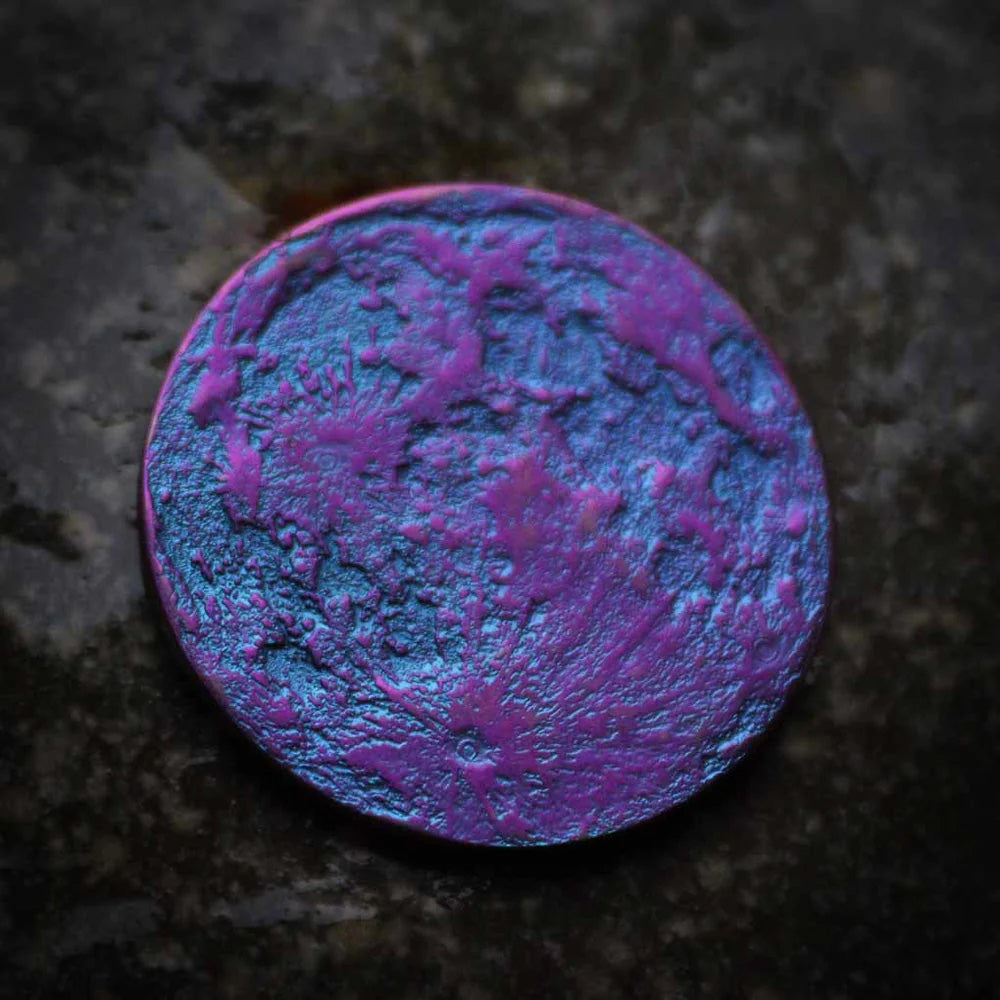 Anodized Niobium Moon Coin - 1 Inch
