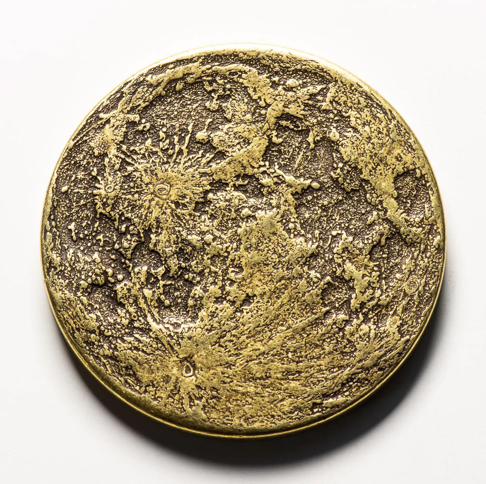 Aztec Sun and Moon Brass Coin