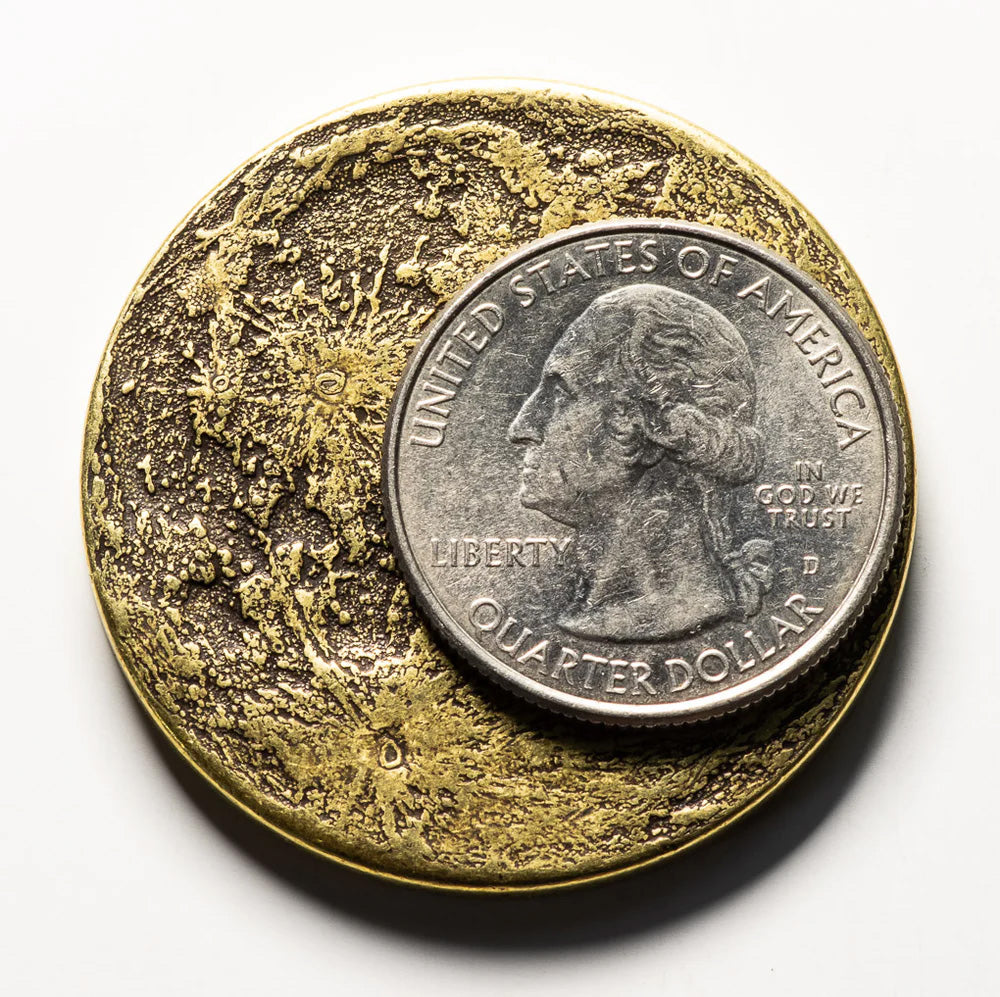 Aztec Sun and Moon Brass Coin