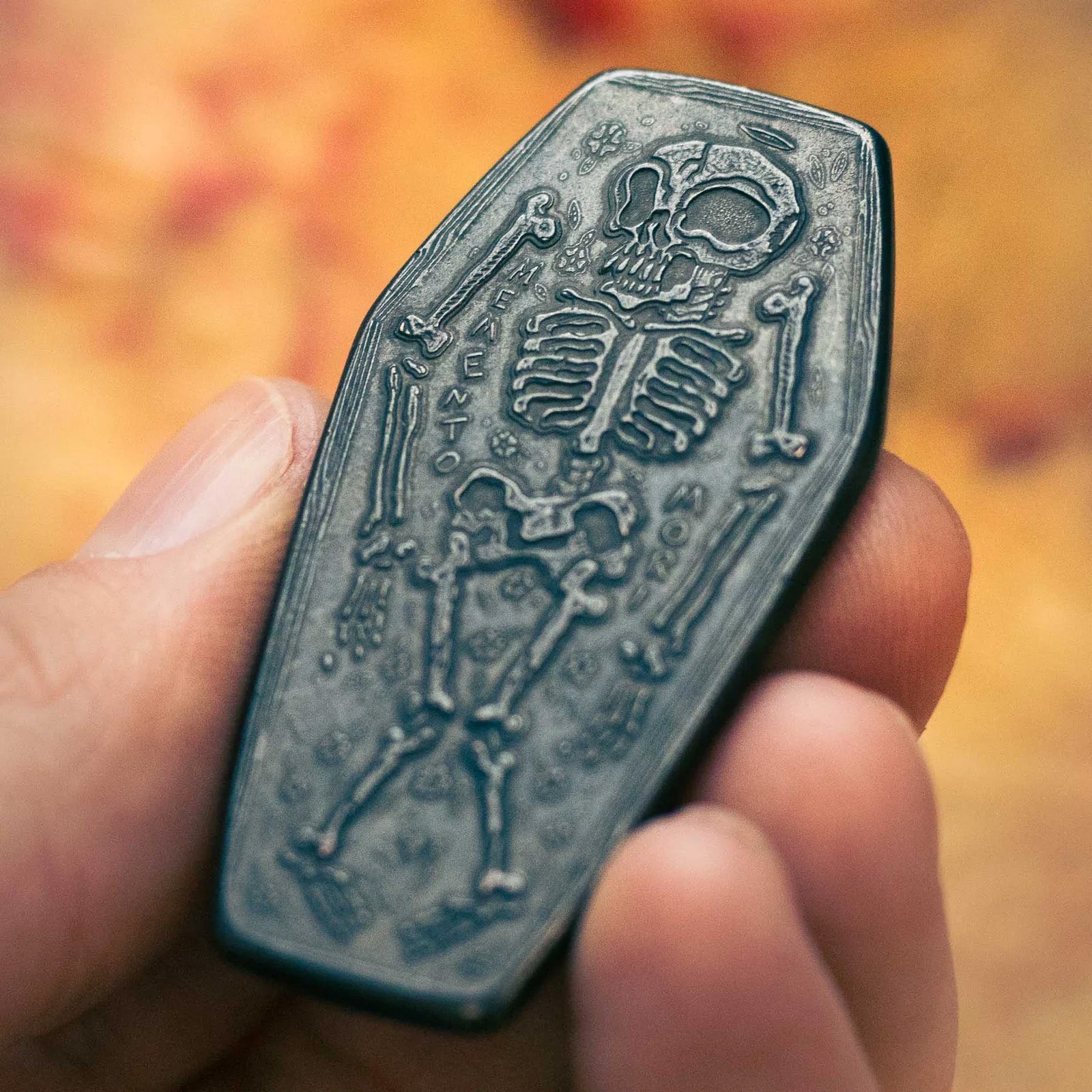 Blackened Copper Coffin Memento Mori Memento Vivere