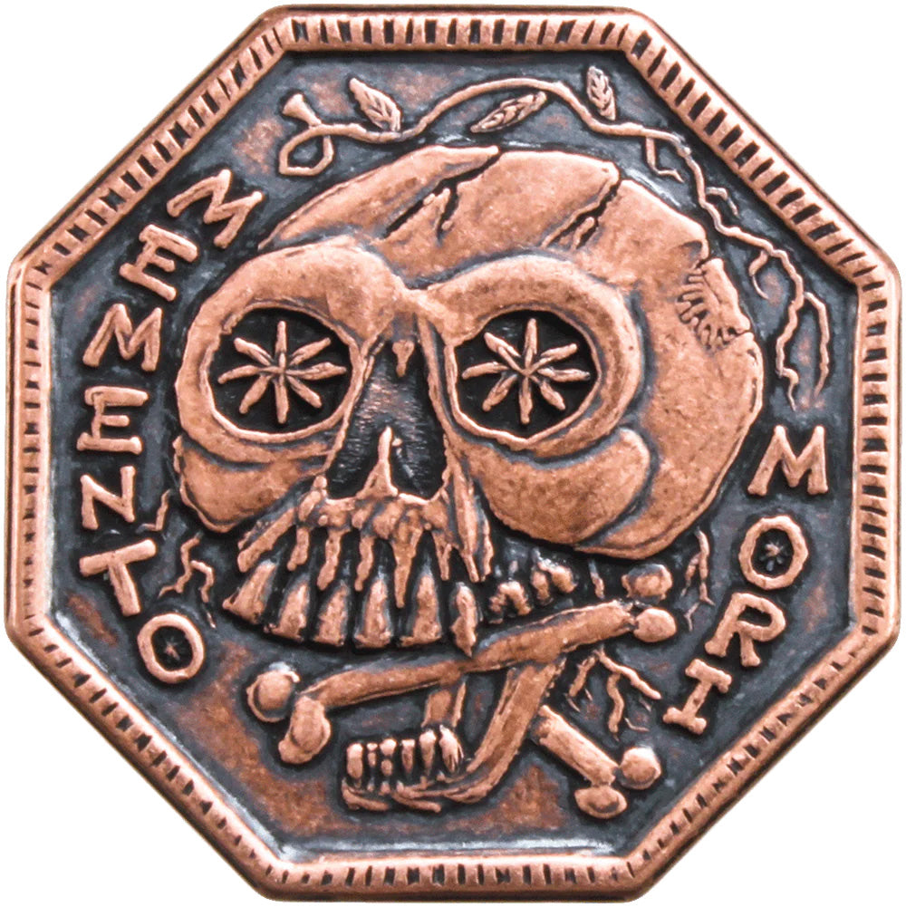 Copper Memento Mori / Memento Vivere Reminder Coin