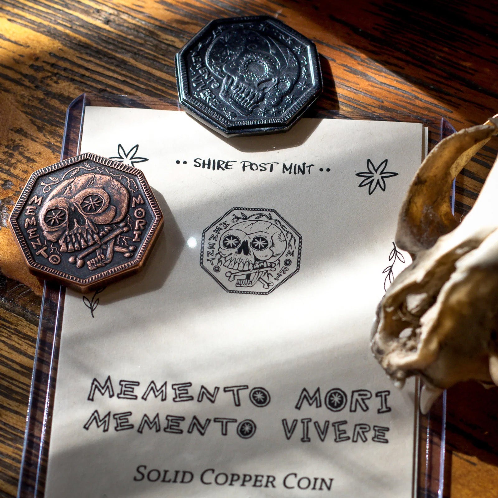 Copper Memento Mori / Memento Vivere Reminder Coin
