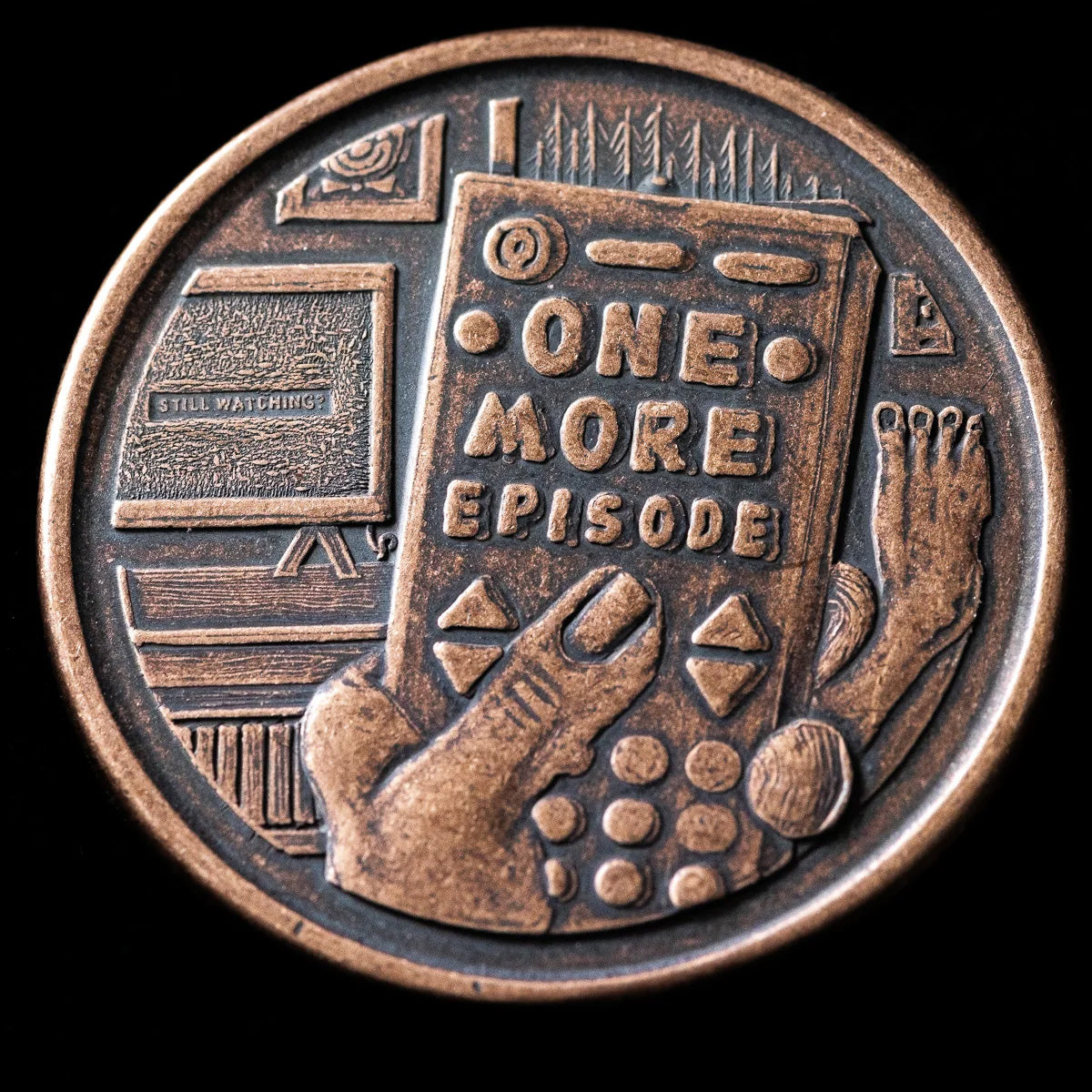 Copper One More Episode / Go to Bed Decision Maker Coin