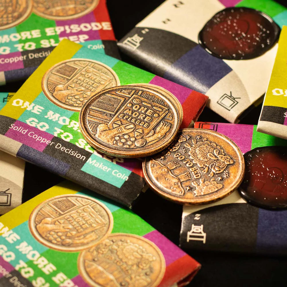 Copper One More Episode / Go to Bed Decision Maker Coin
