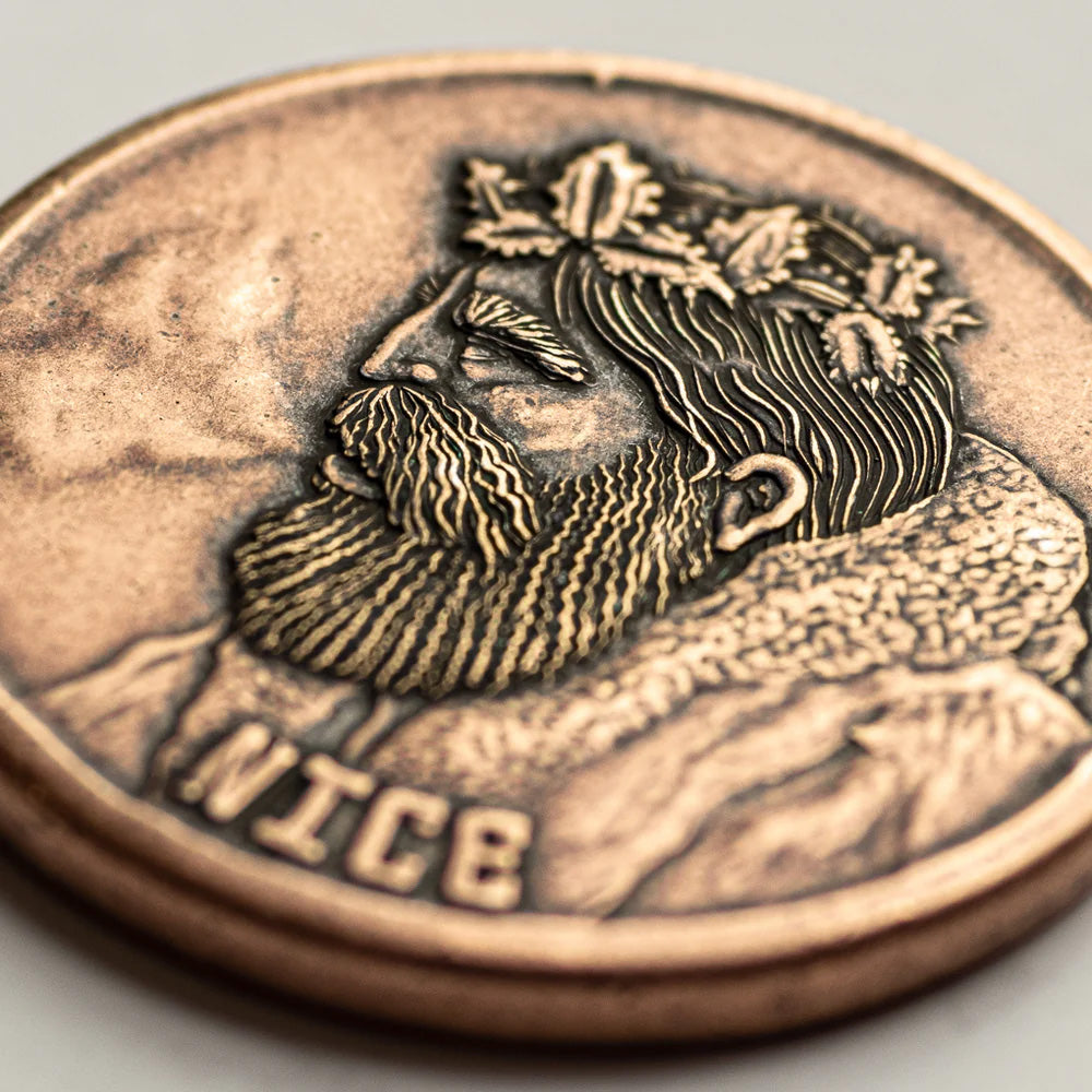 Copper Naughty / Nice Decision Maker Coin