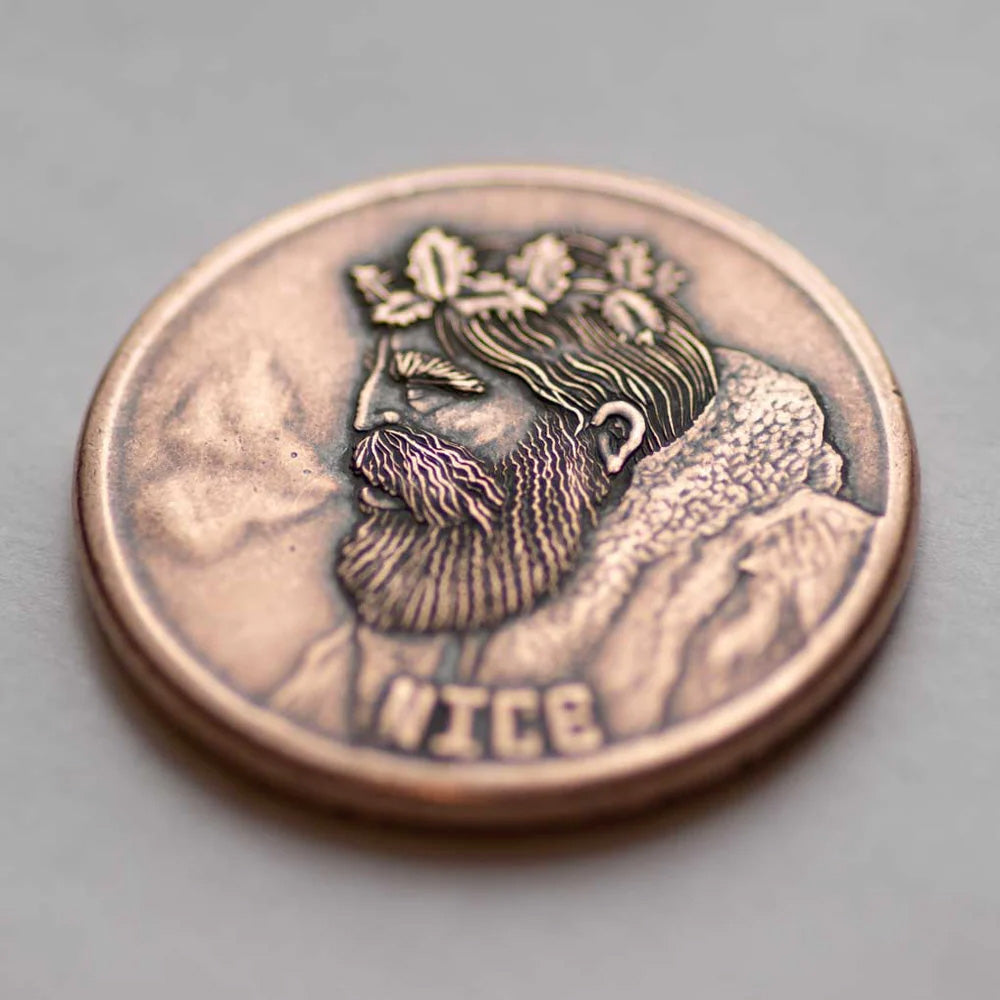 Copper Naughty / Nice Decision Maker Coin