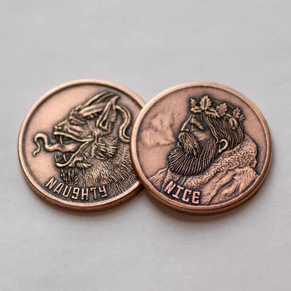 Copper Naughty / Nice Decision Maker Coin