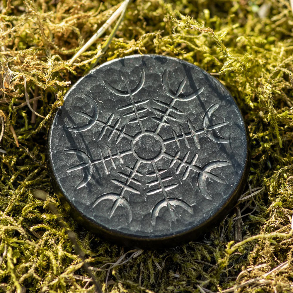 Norse Dual Stave in Iron - Vegvisir and Helm of Awe
