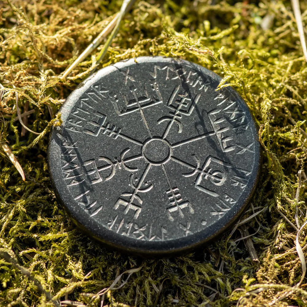 Norse Dual Stave in Iron - Vegvisir and Helm of Awe
