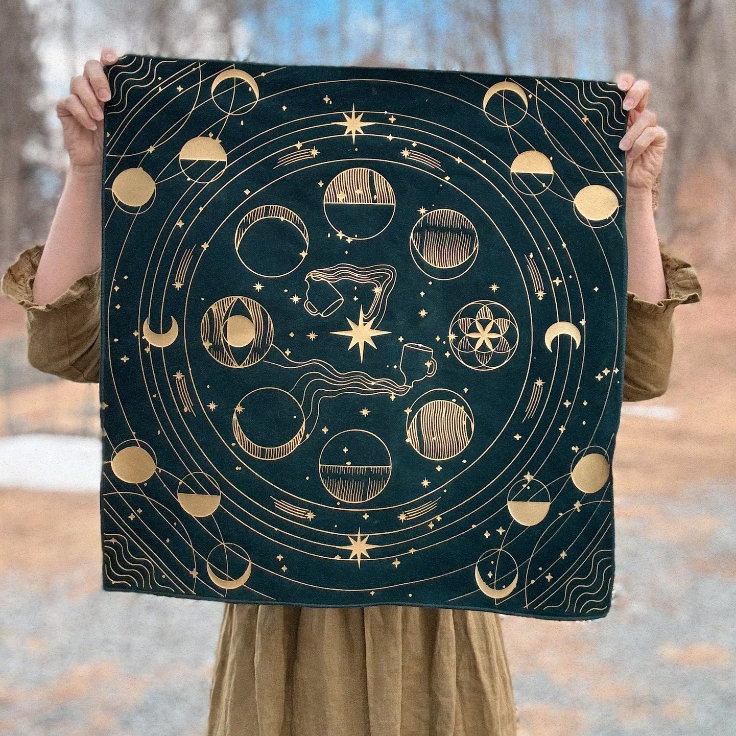 Star Seeker Altar Cloth - Sea Green