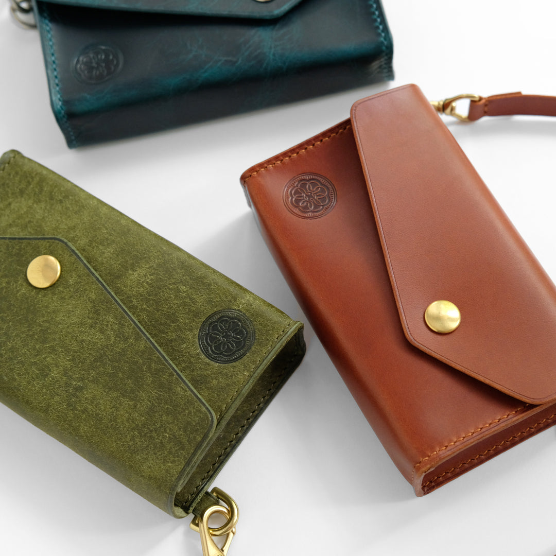 Tarot Size Leather Wallet with Strap