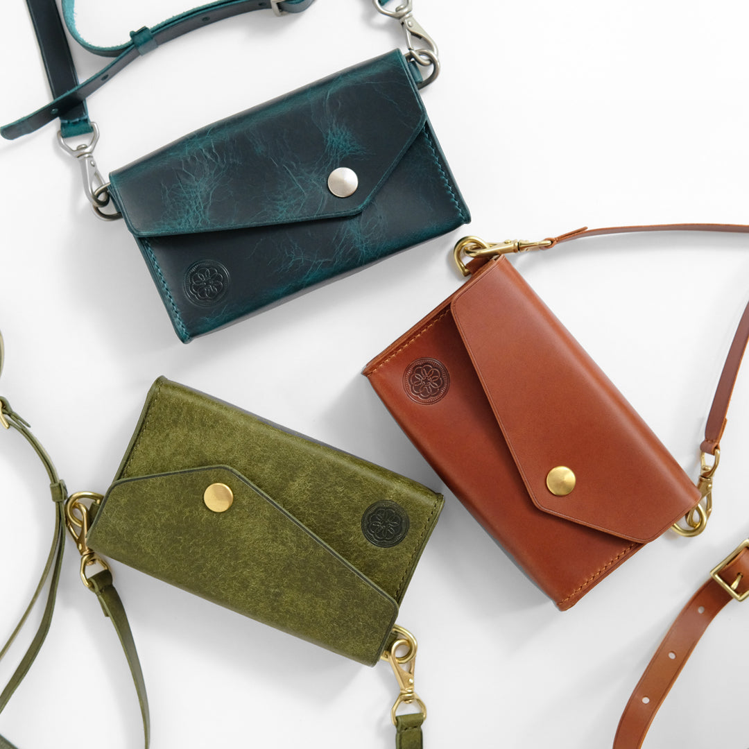 Tarot Size Leather Wallet with Strap