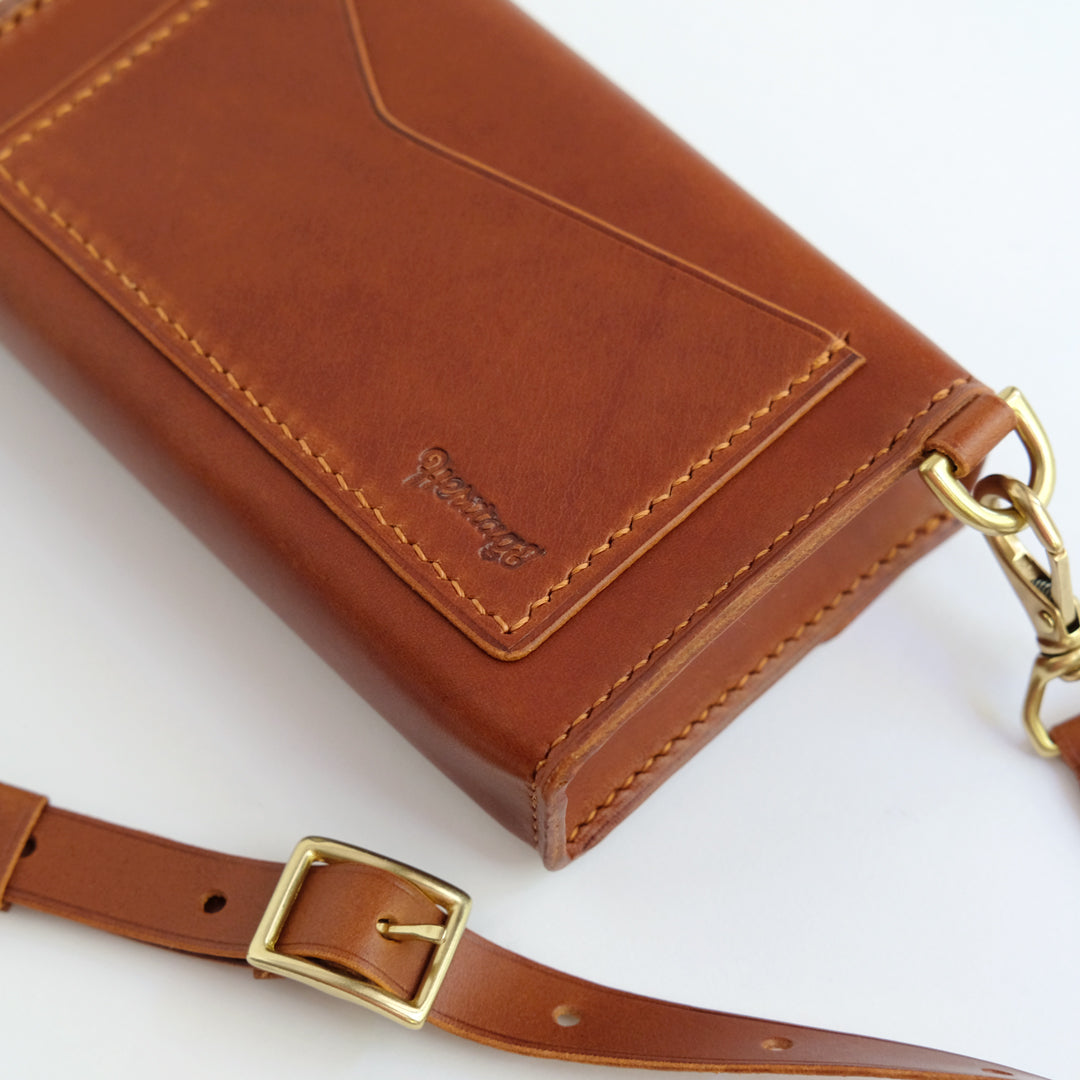 Tarot Size Leather Wallet with Strap