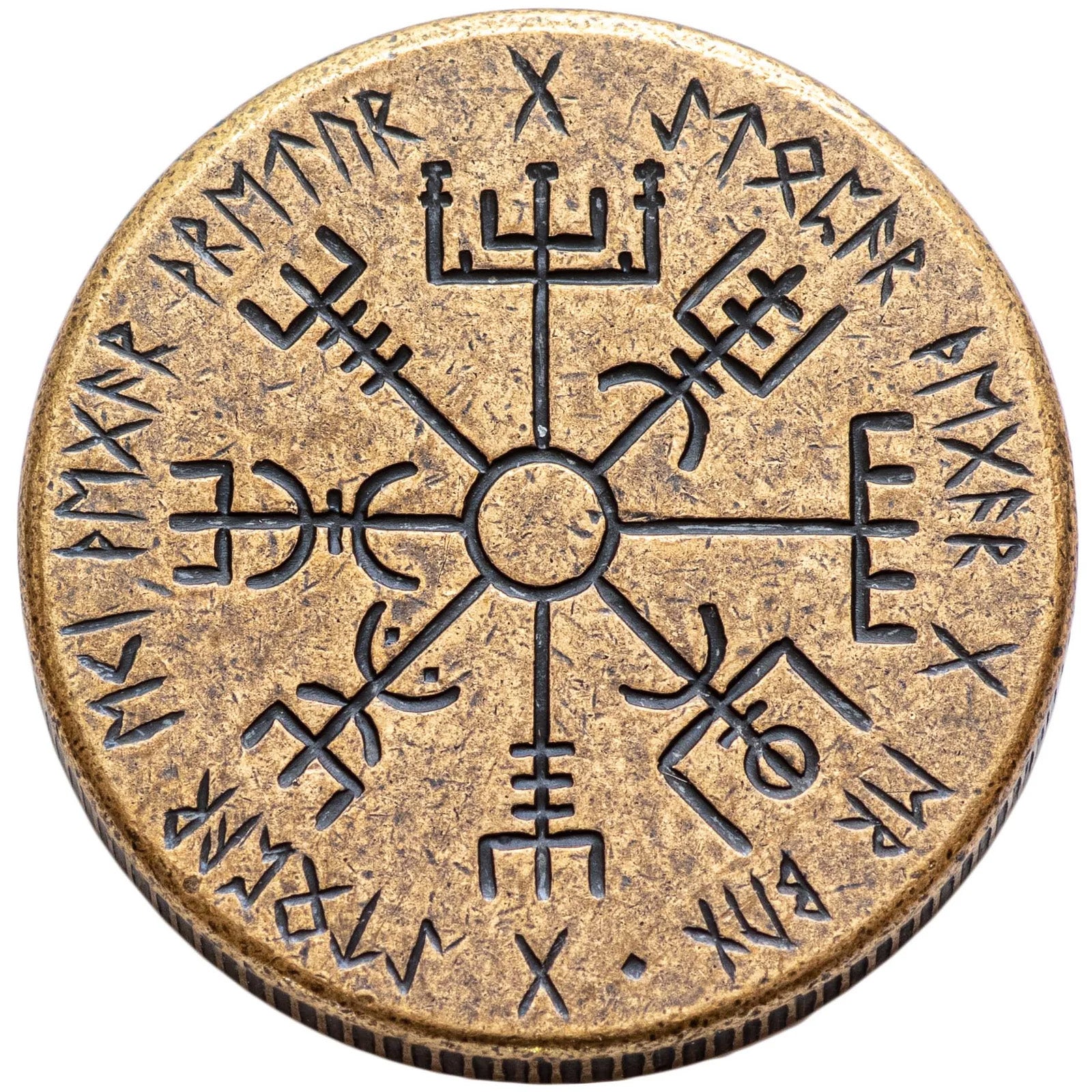Vegvisir Norse Compass - Bronze Coin