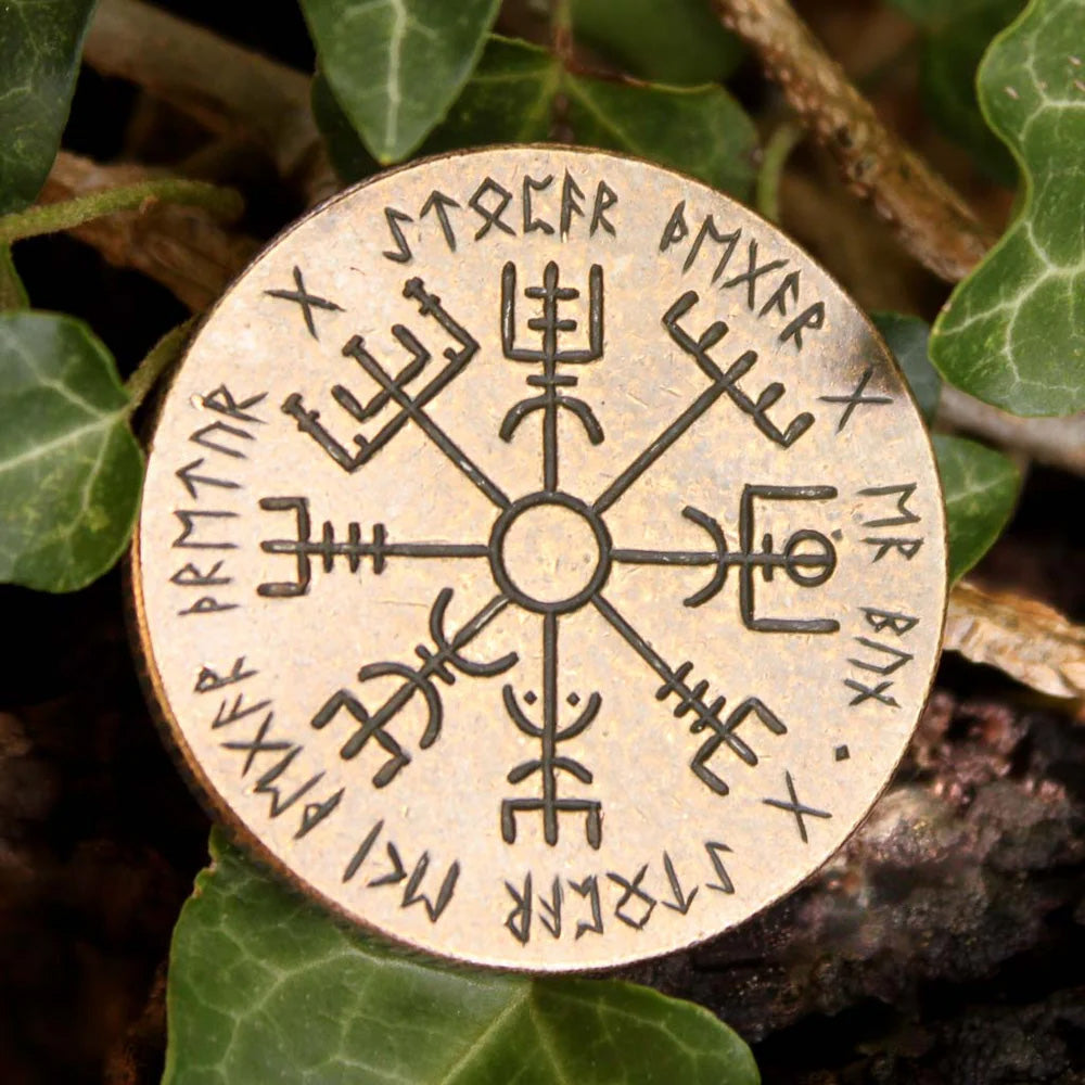 Vegvisir Norse Compass - Bronze Coin