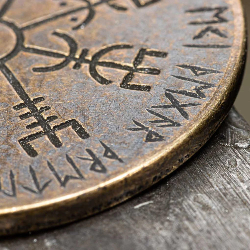 Vegvisir Norse Compass - Bronze Coin Necklace