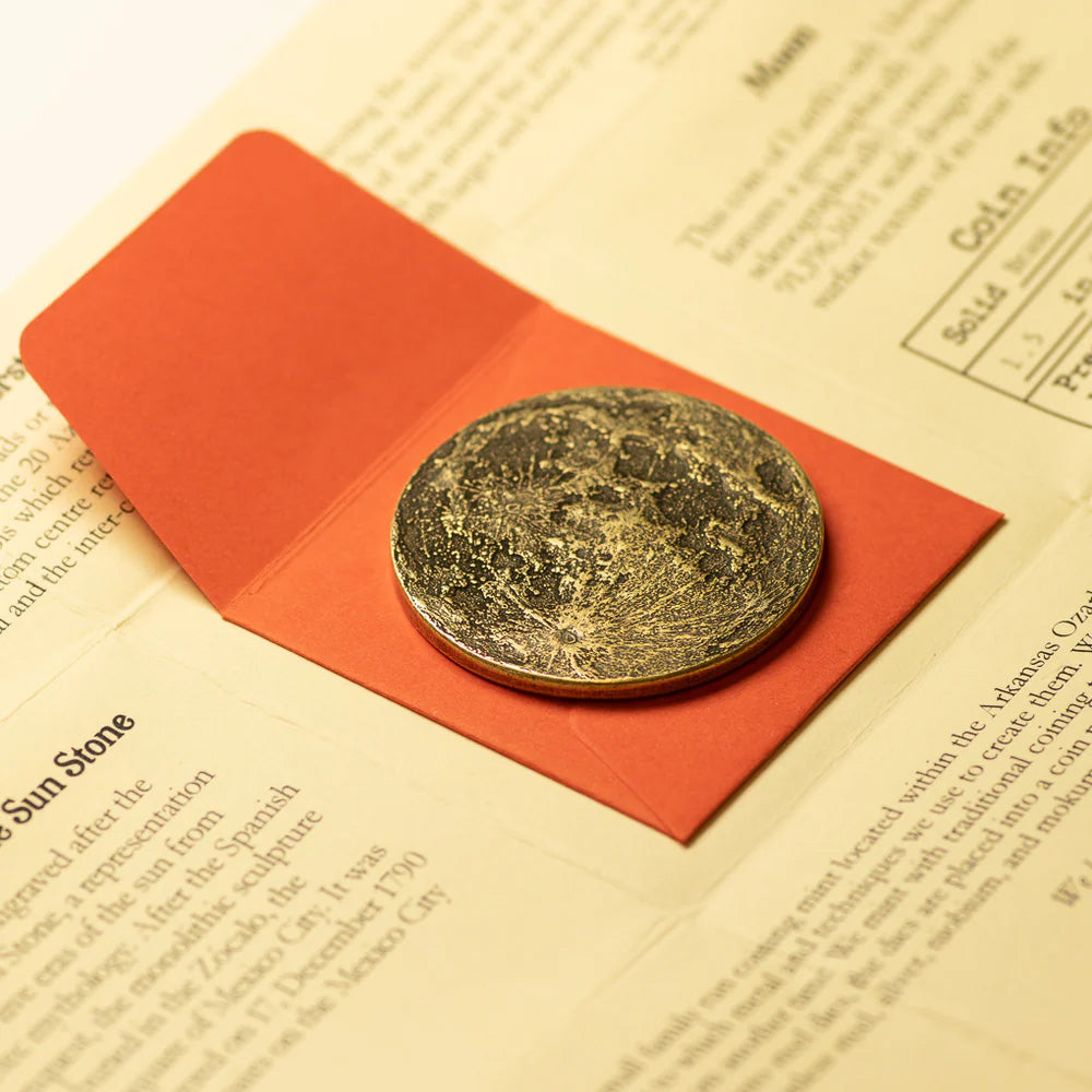 Aztec Sun and Moon Brass Coin