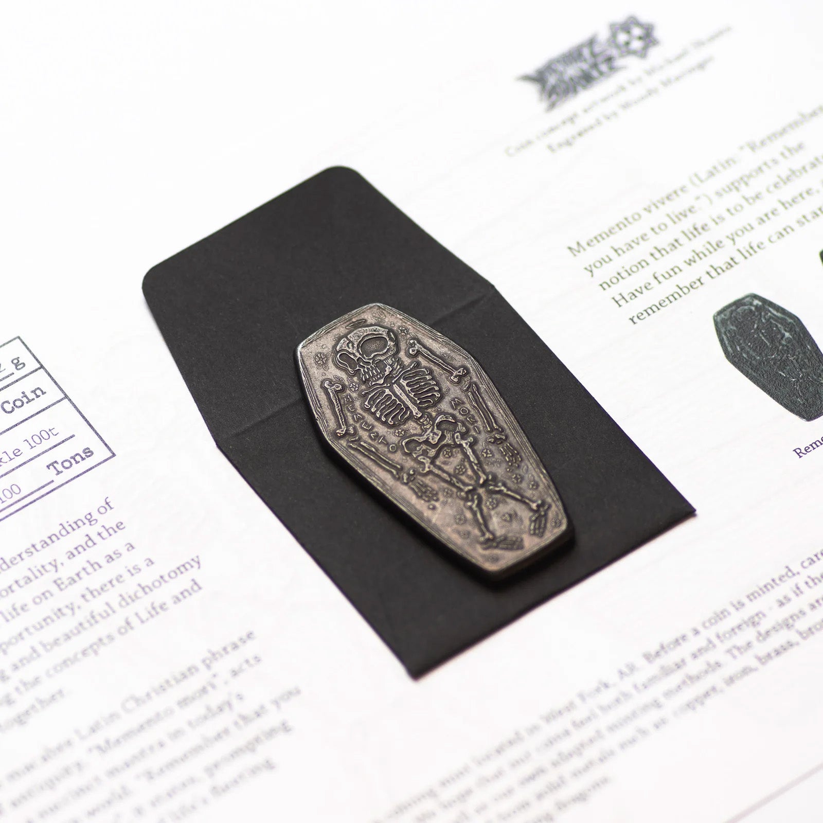 Blackened Copper Coffin Memento Mori Memento Vivere
