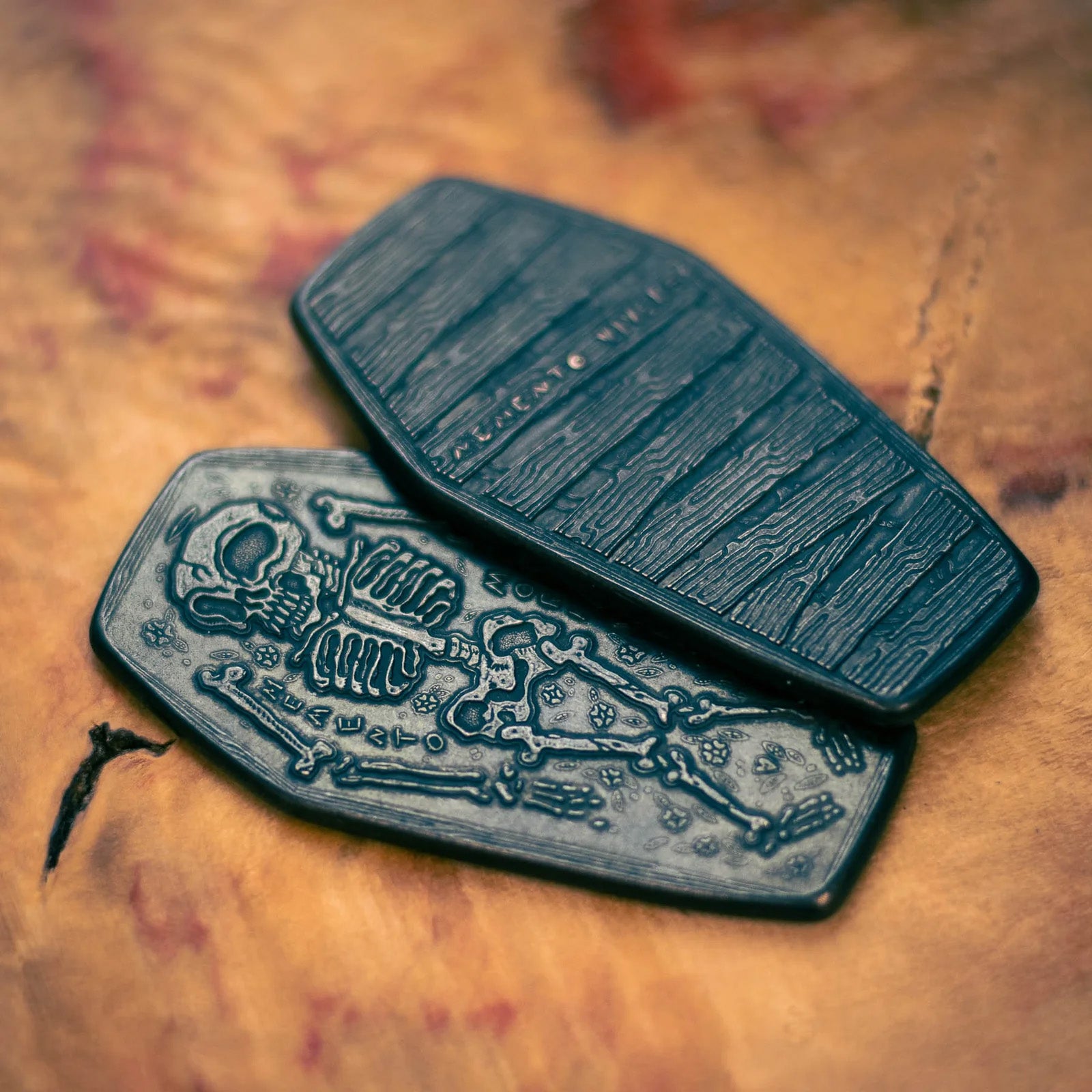 Blackened Copper Coffin Memento Mori Memento Vivere