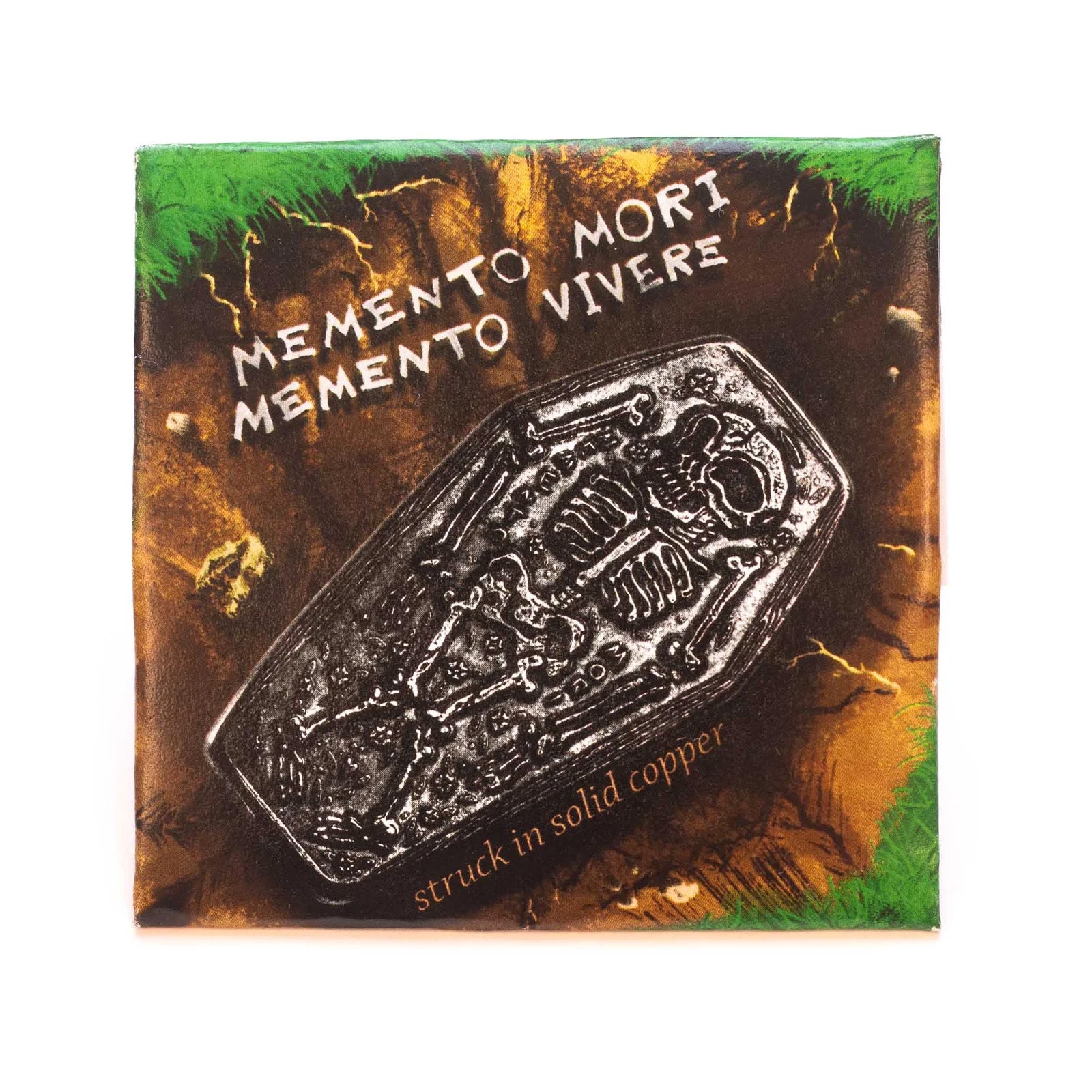 Blackened Copper Coffin Memento Mori Memento Vivere