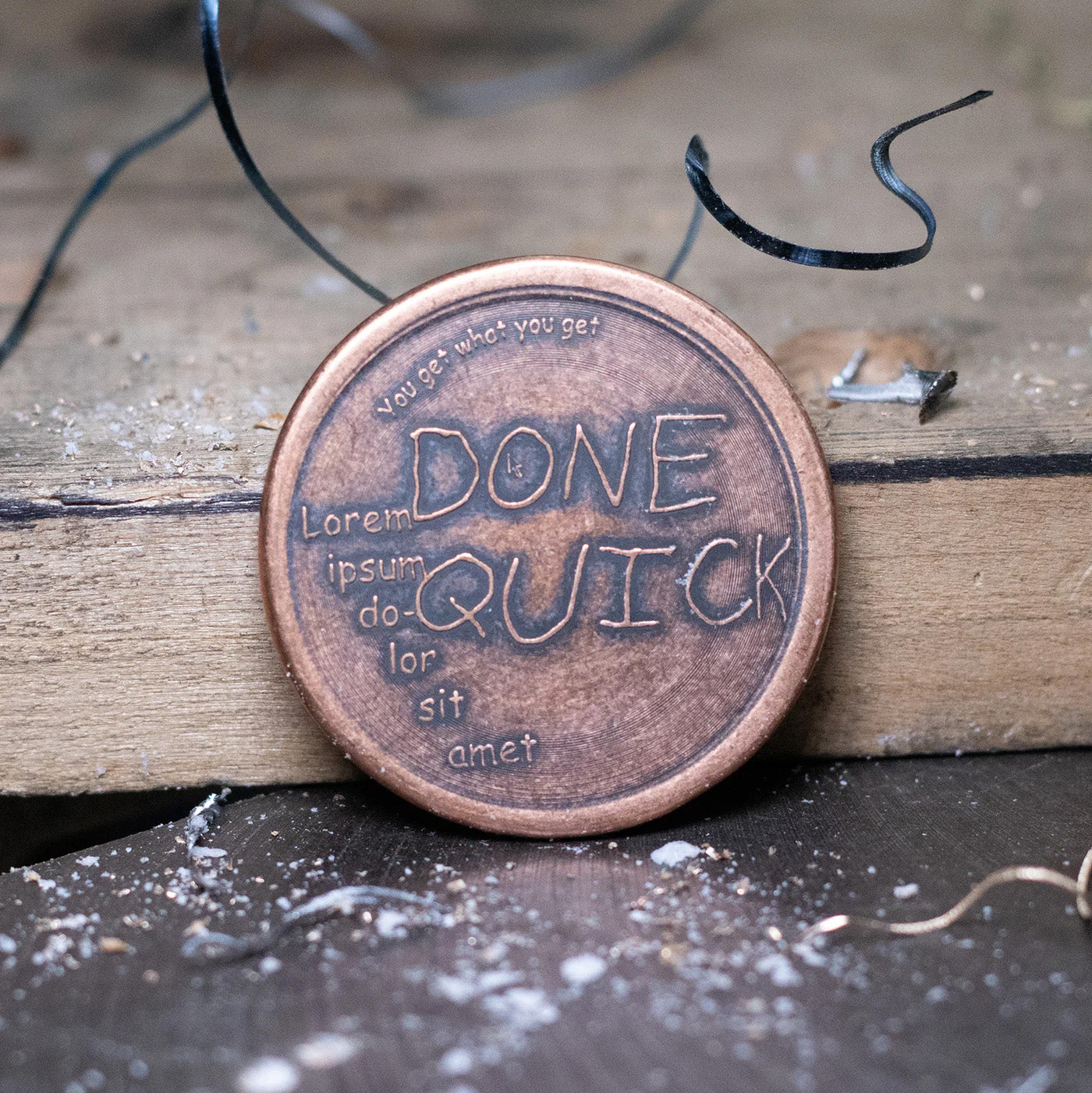 Copper Done Right / Done Quick Decision Maker Coin