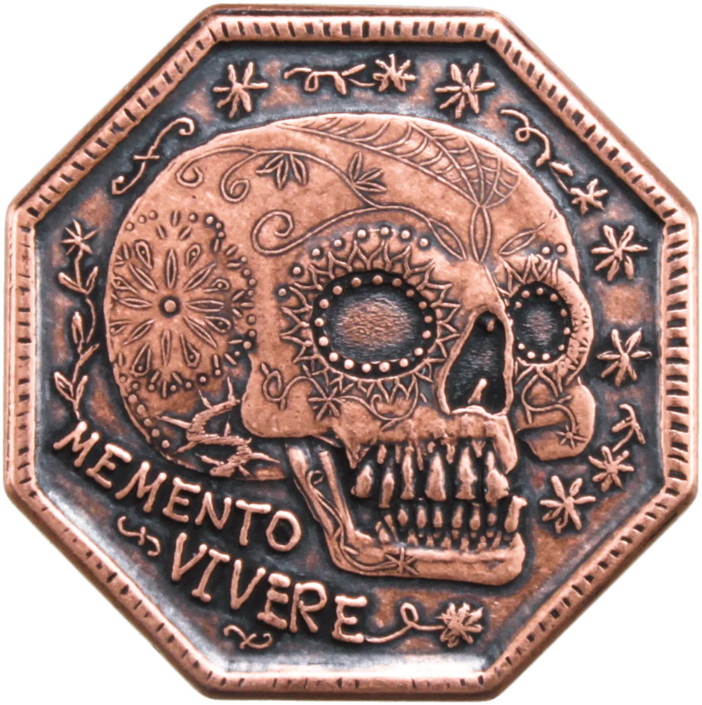 Copper Memento Mori / Memento Vivere Reminder Coin