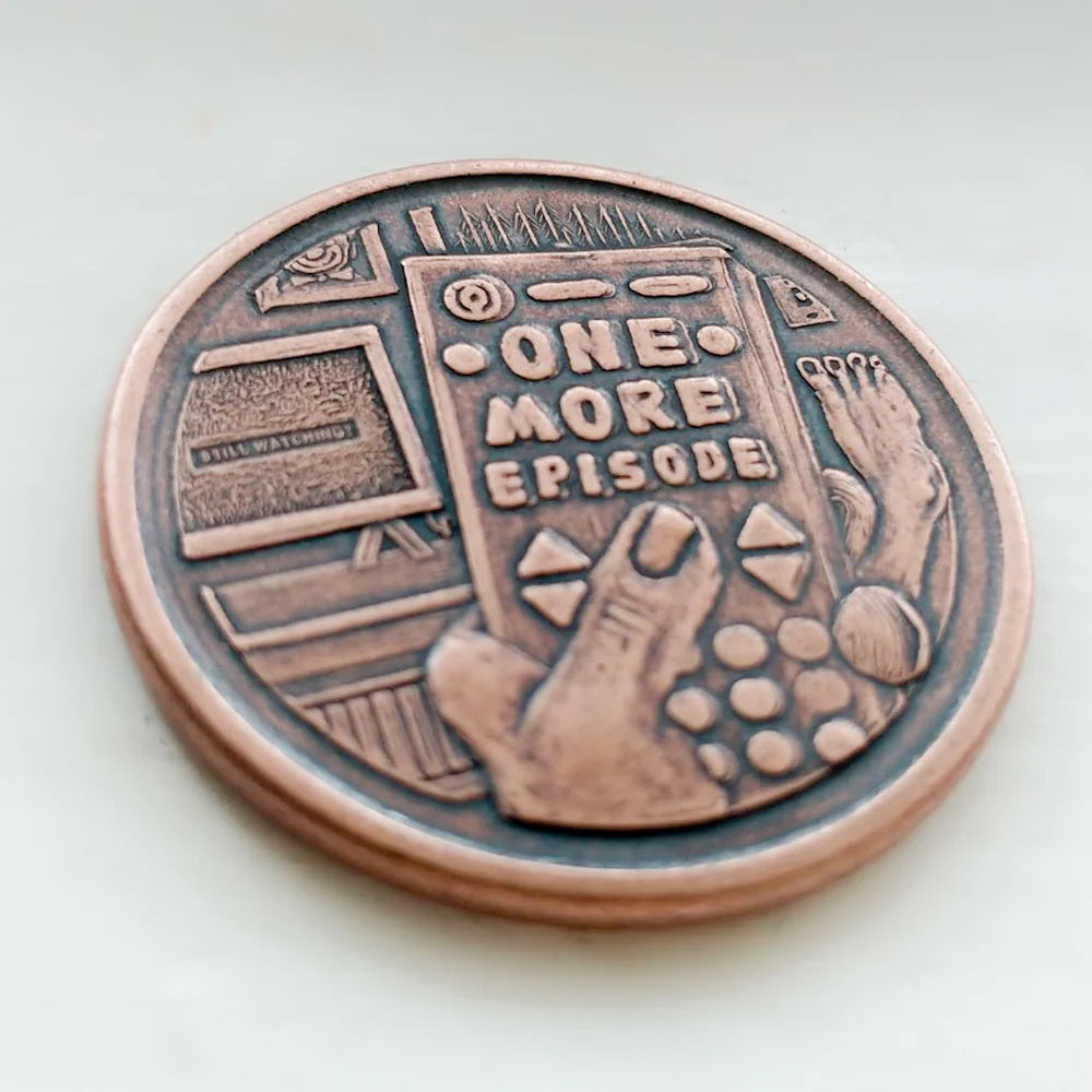 Copper One More Episode / Go to Bed Decision Maker Coin