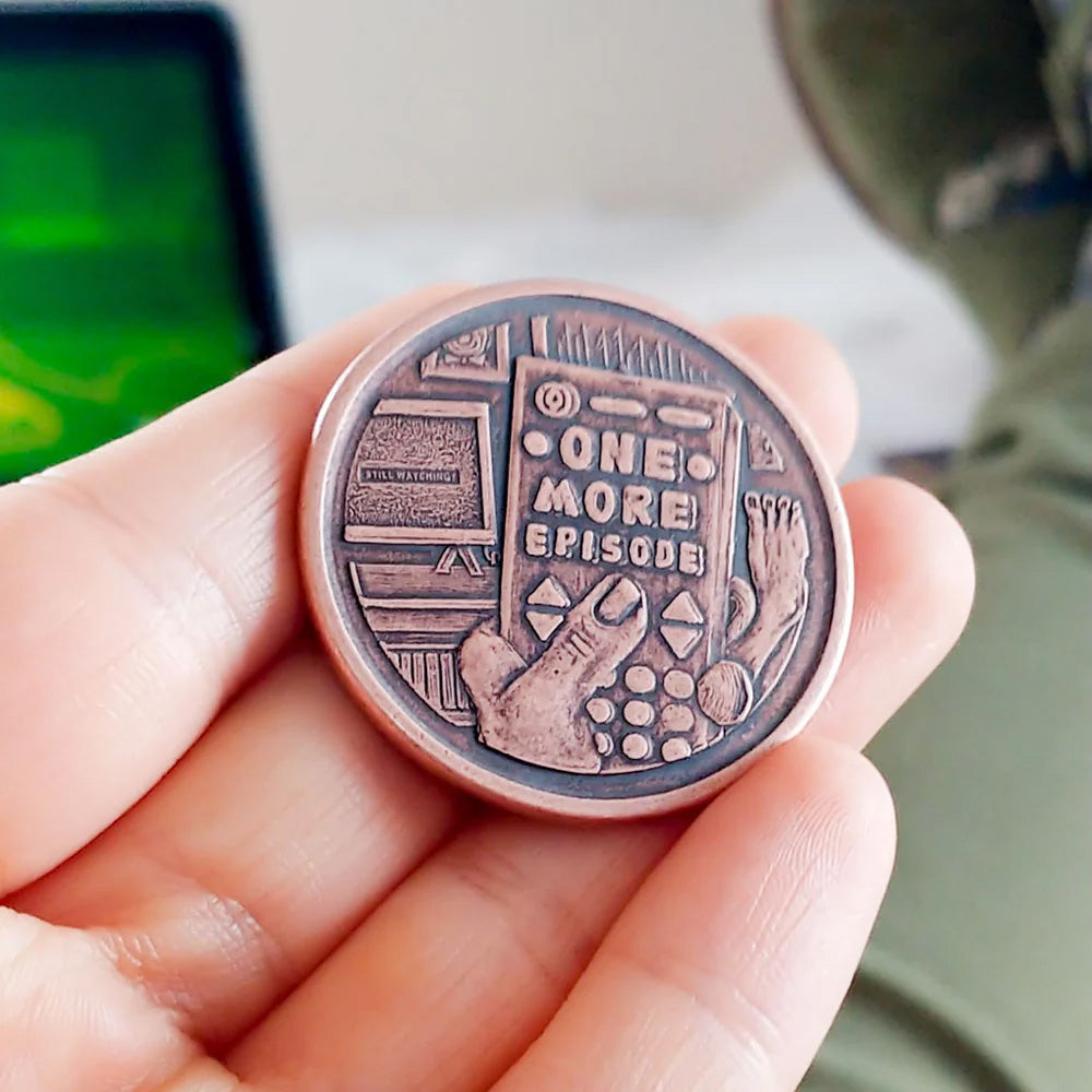 Copper One More Episode / Go to Bed Decision Maker Coin