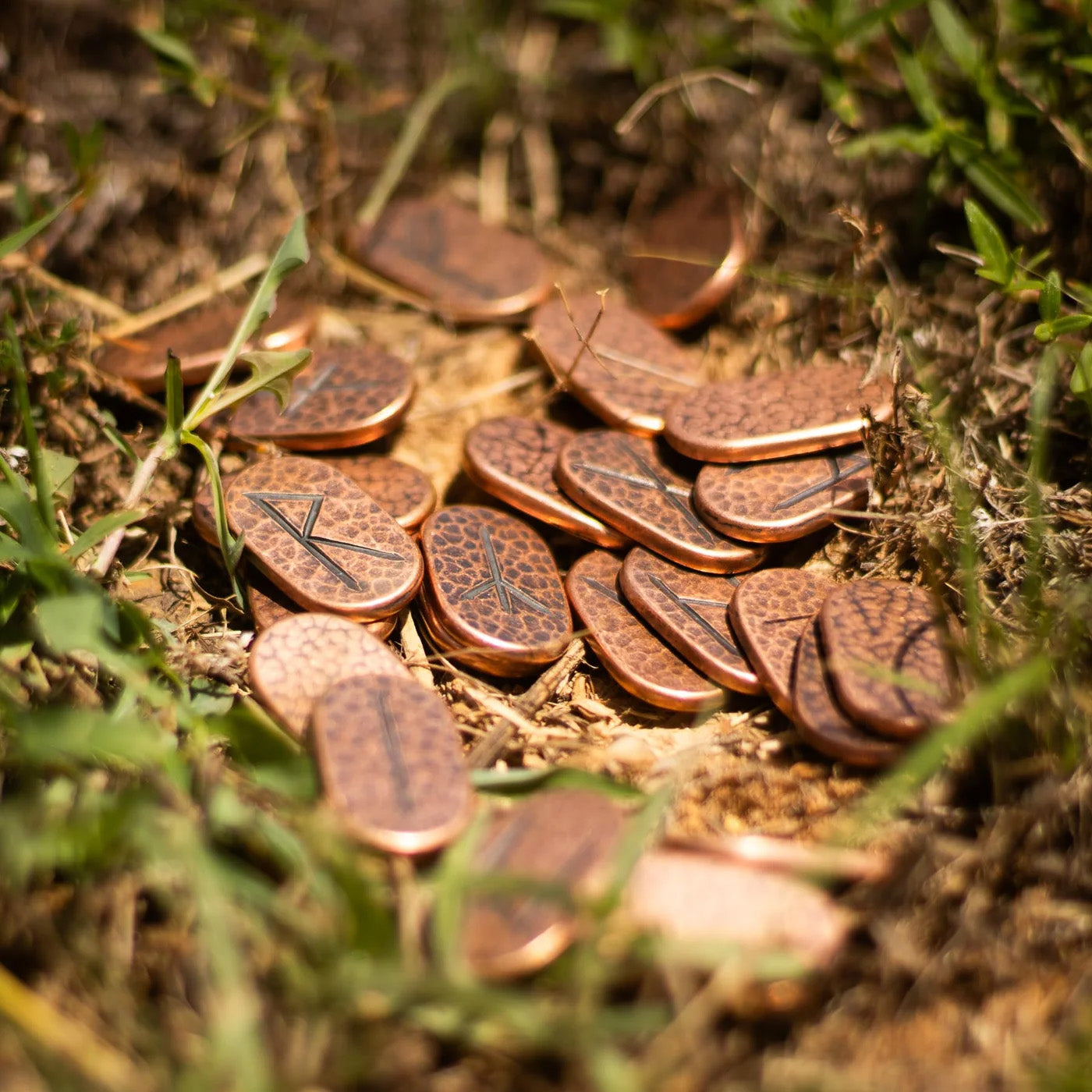 Copper Set of Elder Futhark Divination Runes