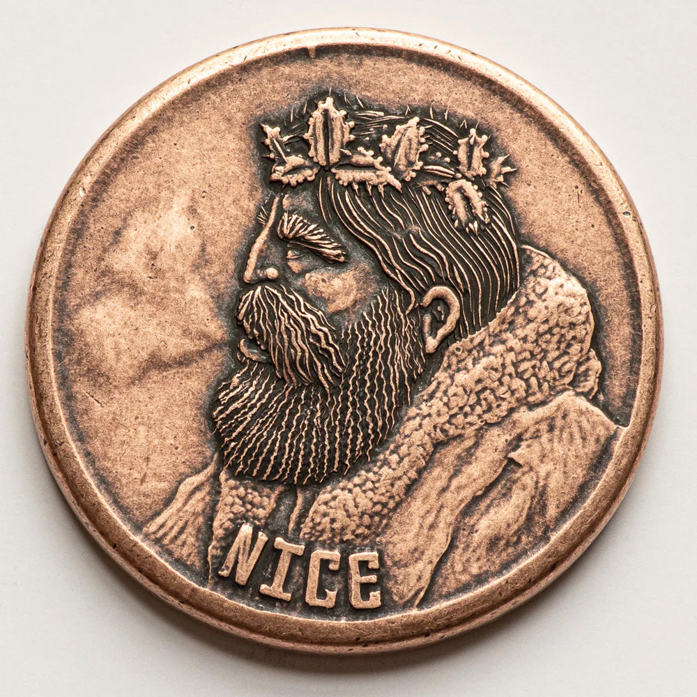 Copper Naughty / Nice Decision Maker Coin