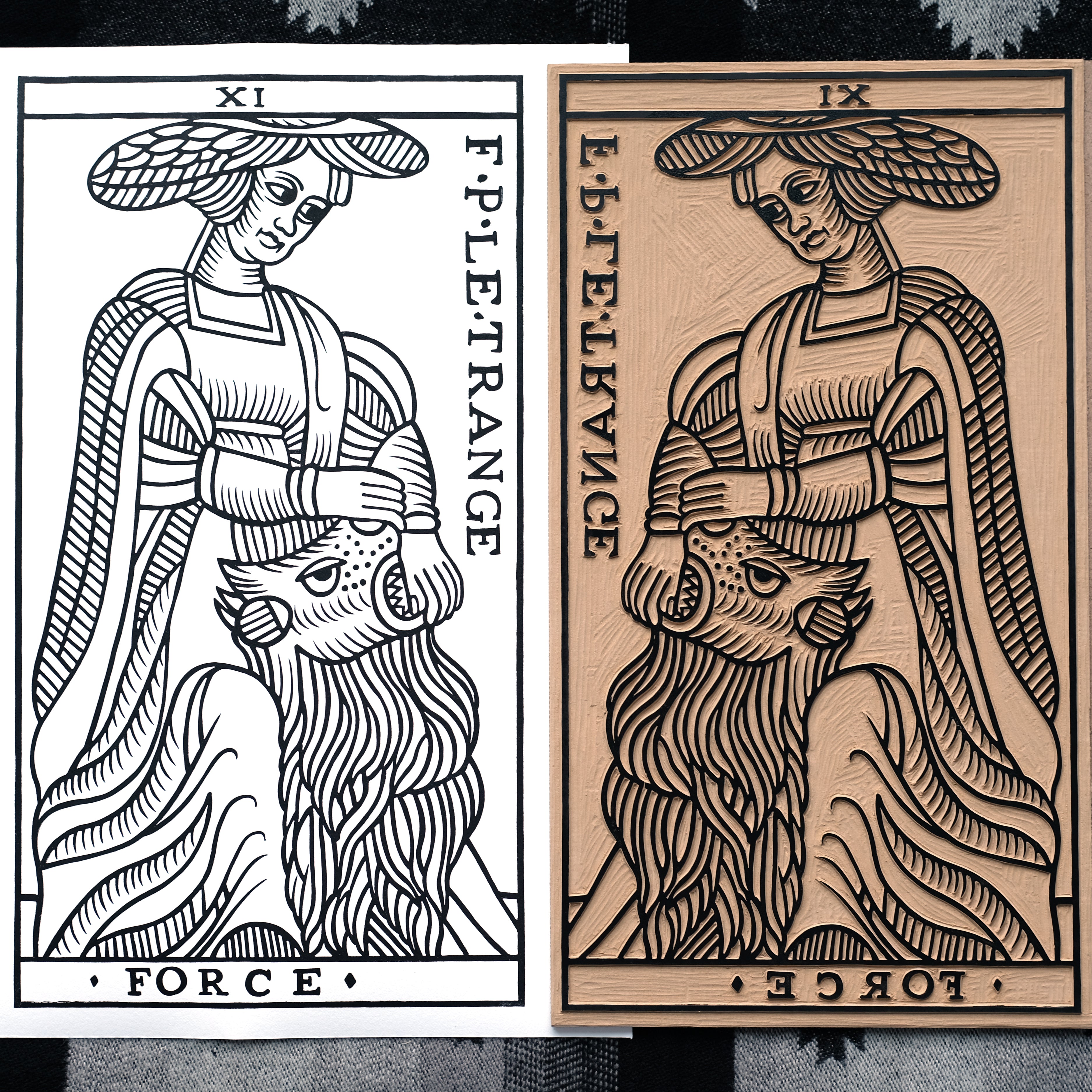 Force - Handmade Linocut Print