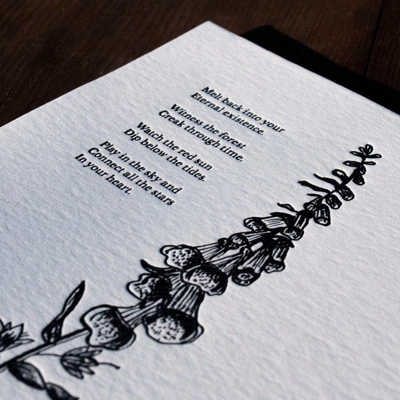 Foxglove Botanical Letterpress Print
