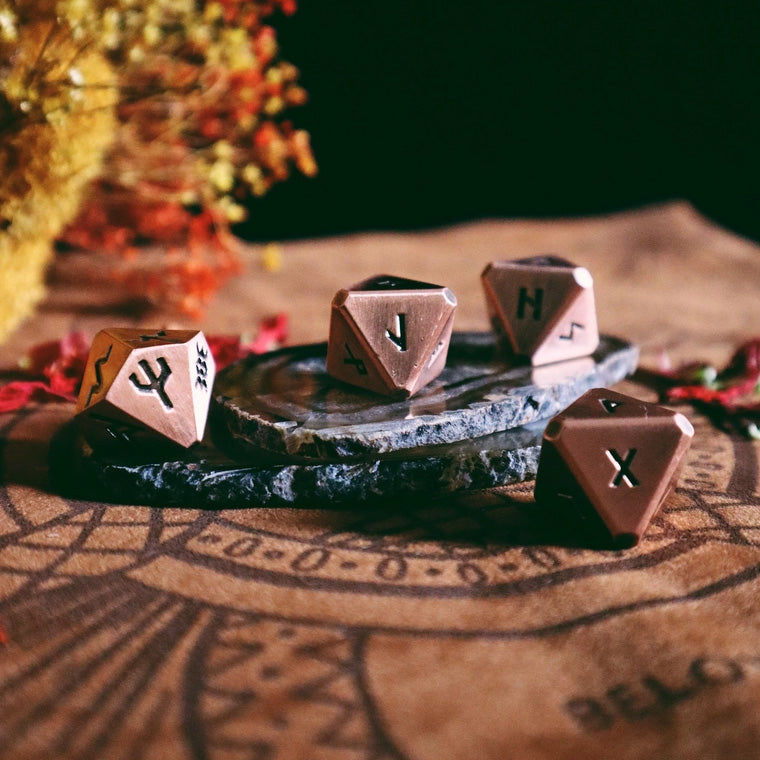 Green Glyphs Runic Dice