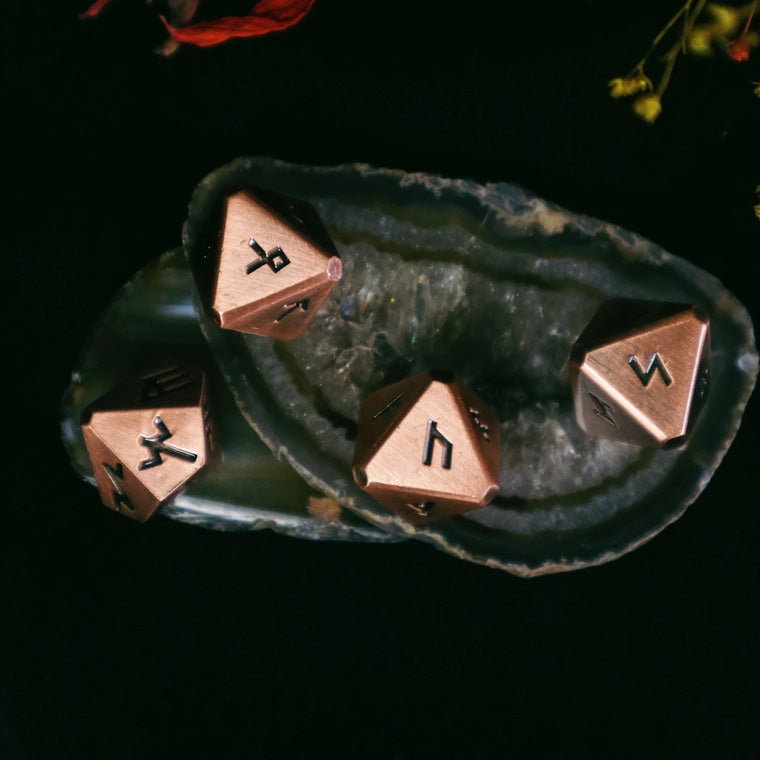 Green Glyphs Runic Dice
