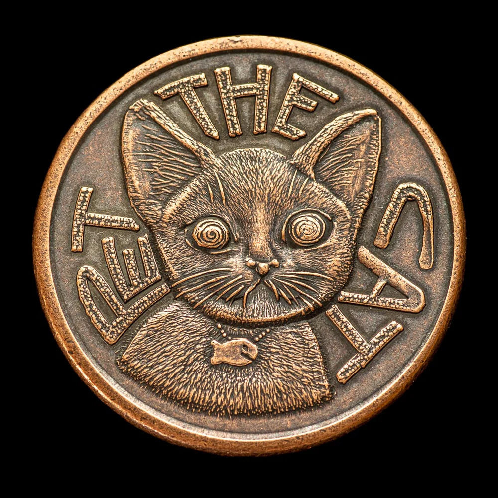 Pet the Cat / Flip Again Copper Decision Maker Coin