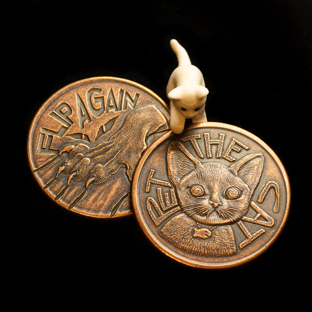 Pet the Cat / Flip Again Copper Decision Maker Coin