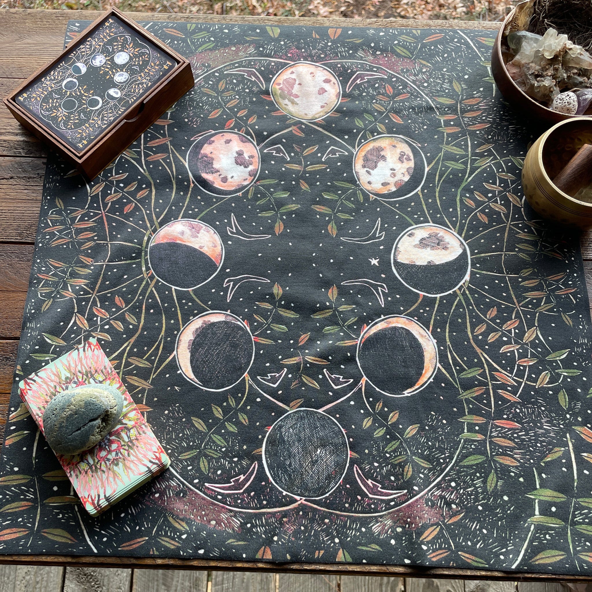 Phases and Forests Moon Cycle Tarot Cloth