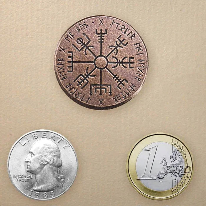 Vegvisir Norse Compass - Bronze Coin
